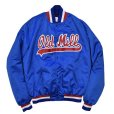 画像1: 90's【ビンテージ】【CISCO INC.】【Old Mill】青【中綿入り】カレッジ【サテンジャケット】スタジャン【サイズＸＬ】<br> (1)
