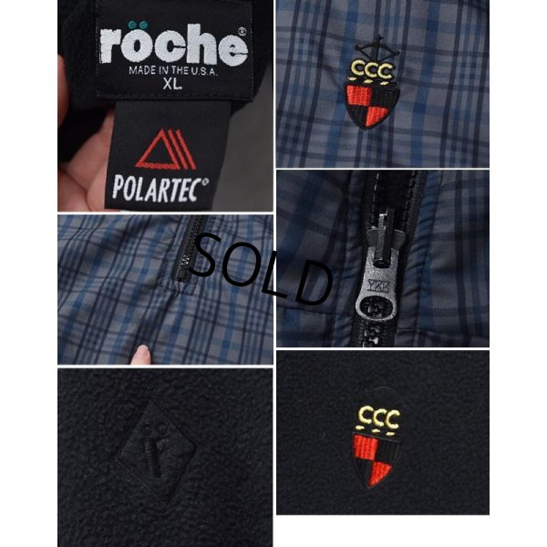 画像3: 【USA製】【ビンテージ】【Roche】【チェックナイロン×ポーラテックフリース】リバーシブル【ハーフジップ】【プルオーバージャケット】【サイズXL】 