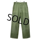50's〜【米軍実物】U.S.ARMY サイドアジャスター付き【平ボタン】ベイカーパンツ【ユーティリティパンツ】【OG107】【サイズＭ】 