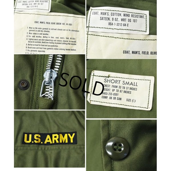 画像2: ほぼ未使用！ ビンテージ【米軍実物】U.S.ARMY【60's】【M-51】【フィールドジャケット】【S-Short】 