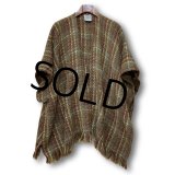 【アイルランド製】【Boyne Valley Weavers】【チェック】【ニット】【ポンチョストール】 