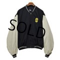 【USA製】デッドストック【KingLouie】【黒×ベージュ】【ジップアップブルゾン】【サイズ 3XL】 