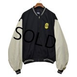 【USA製】デッドストック【KingLouie】【黒×ベージュ】【ジップアップブルゾン】【サイズ 3XL】 