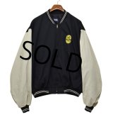 【USA製】デッドストック【KingLouie】【黒×ベージュ】【ジップアップブルゾン】【サイズ 3XL】 