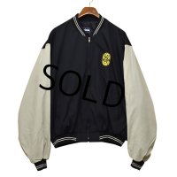 【USA製】デッドストック【KingLouie】【黒×ベージュ】【ジップアップブルゾン】【サイズ 3XL】 