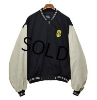 【USA製】デッドストック【KingLouie】【黒×ベージュ】【ジップアップブルゾン】【サイズ 3XL】 