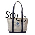ほぼ未使用！【ビンテージ】USA製【L.L.bean】【L.L.ビーン】【キャンバス】ロングハンドル【トートバッグ】【STEEL-CON】【白×紺】 