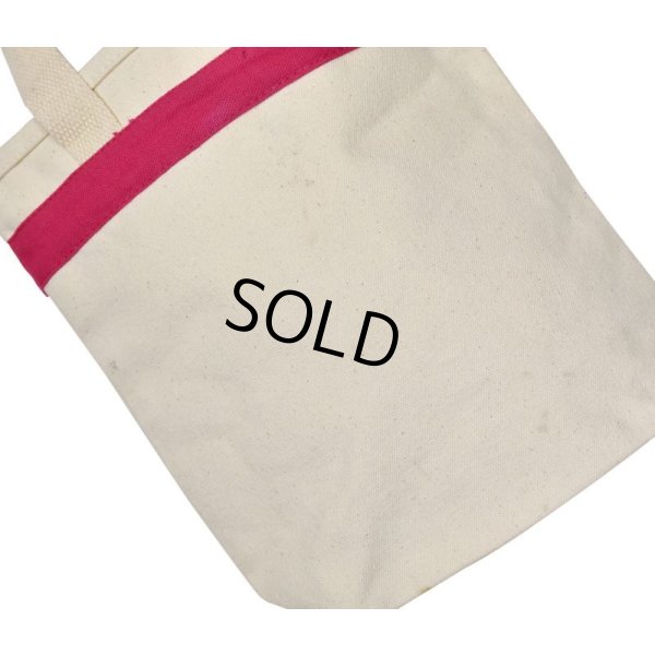 画像7: 【ビンテージ】【生成り×ピンク】【鳥・ラケット】【キャンバストート】【トートバッグ】【ミニトート】 