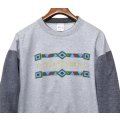 ビンテージ【USA製】【OUTER BANK N.C.】【しもふりグレー×グレー】袖フリース【2トーン】【スウェット】【サイズＬ】 