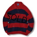 【ビンテージ】【オールドギャップ】【GAP】【赤×紺】【襟付き】【コットンセーター】【サイズＭ】 