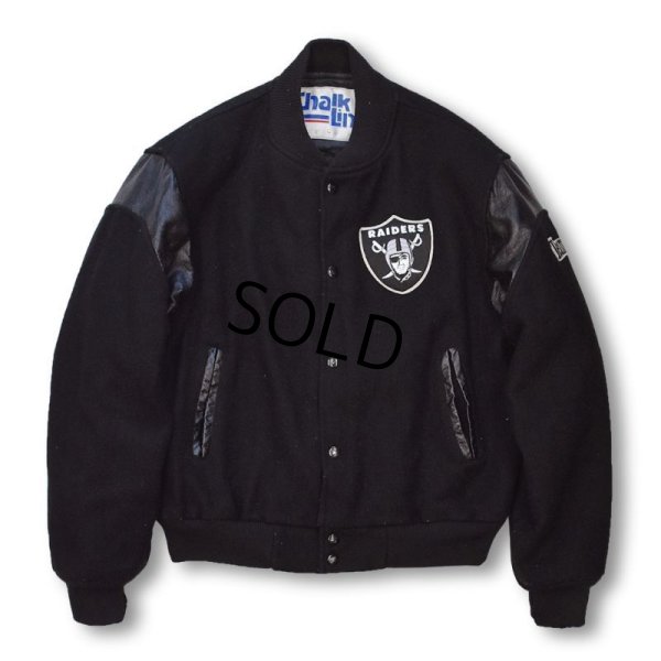 画像3: 80's~ Chalk Line 【チョークライン】【ビンテージ】USA製【NFL】【ラスベガス・レイダース】【Las Vegas Raiders】黒【ウール×レザー】スタジャン【サイズＭ】 