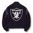 画像1: 80's~ Chalk Line 【チョークライン】【ビンテージ】USA製【NFL】【ラスベガス・レイダース】【Las Vegas Raiders】黒【ウール×レザー】スタジャン【サイズＭ】<br> (1)