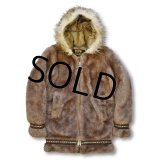 USA製【ビンテージ】【HANSA-BRANTA】【アクリルファー】ダウンコート【レディース古着】 