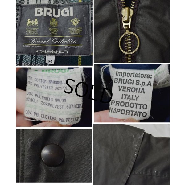 画像3: 【イタリー製?】【BRUGI】ブルージ【中綿入りオイルドジャケット】【サイズ54】XL程度