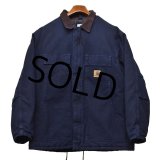 【USA製】ビンテージ【carhartt】【カーハート】【紺】トラディショナルコート【キルティング裏地付き】【ダック地】【ワークジャケット】【サイズＸＬ】 