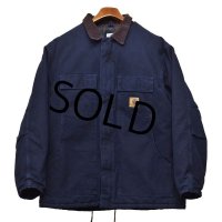 【USA製】ビンテージ【carhartt】【カーハート】【紺】トラディショナルコート【キルティング裏地付き】【ダック地】【ワークジャケット】【サイズＸＬ】 