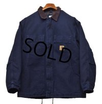 【USA製】ビンテージ【carhartt】【カーハート】【紺】トラディショナルコート【キルティング裏地付き】【ダック地】【ワークジャケット】【サイズＸＬ】 