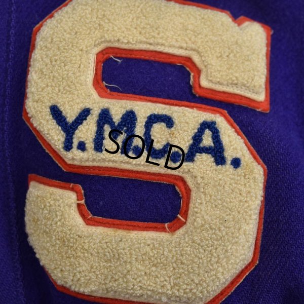 画像3: 【ビンテージ】【~50's】king o'shea【YMCA】メルトン×レザー【ボタンスタジャン】 