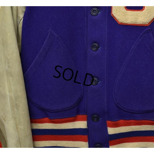 画像5: 【ビンテージ】【~50's】king o'shea【YMCA】メルトン×レザー【ボタンスタジャン】 