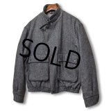 【ビンテージ】【pierre cardin】ピエールカルダン【ツイードウールブルゾン】【比翼仕立て】ウールジャケット【サイズ３８】 