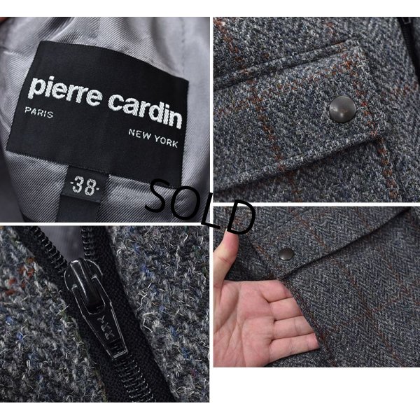 画像2: 【ビンテージ】【pierre cardin】ピエールカルダン【ツイードウールブルゾン】【比翼仕立て】ウールジャケット【サイズ３８】 