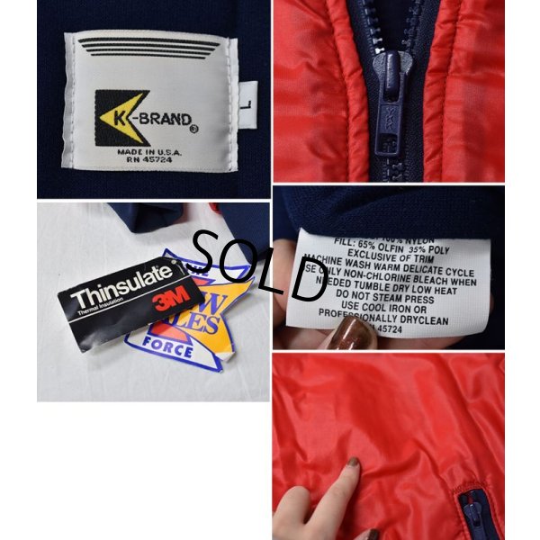 画像2: 90's【USA製】【デッドストック】【ビンテージ】【K-BRAND】【赤×紺】【裏フリース】【ブルゾン】【サイズL】 