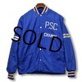 70's【ビンテージ】【PSC CHAMPS】チェーンステッチ【裏フリースブルゾン】【コーチジャケット】【サイズＬ】 