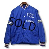 70's【ビンテージ】【PSC CHAMPS】チェーンステッチ【裏フリースブルゾン】【コーチジャケット】【サイズＬ】 