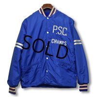 70's【ビンテージ】【PSC CHAMPS】チェーンステッチ【裏フリースブルゾン】【コーチジャケット】【サイズＬ】 