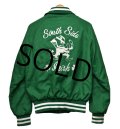 【80s】【ビンテージ】【South Side Irish】緑【ナイロンスタジャン】【サイズS】 