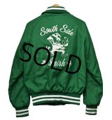 【80s】【ビンテージ】【South Side Irish】緑【ナイロンスタジャン】【サイズS】 