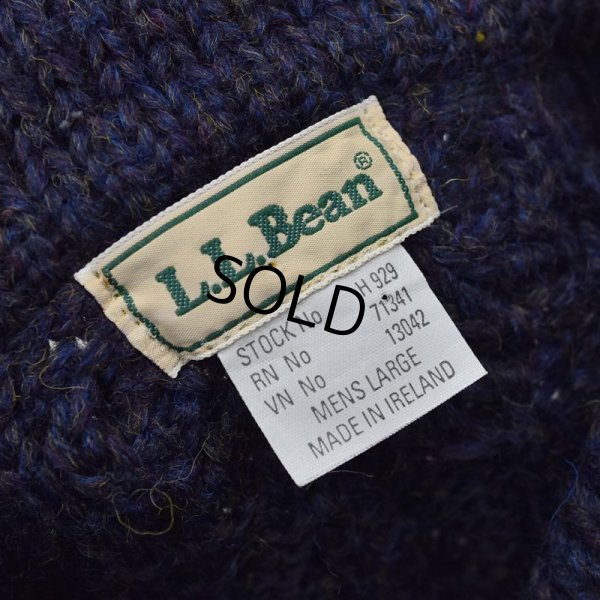 画像2: 【L.L.bean】アイルランド製【ＬＬビーン】L.L Bean【紺】【ショールカラー】【アランセーター】【サイズL】 