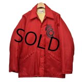 【USA製】【ビンテージ】【King Louie】【赤】captain's quarters【ボア裏地付き】【コーチジャケット】【サイズＭ】 