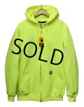 未使用‼【carhartt】【カーハート】【蛍光イエロー】裏起毛【フルジップパーカー】【サイズＳ】 