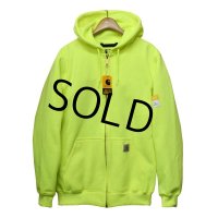 未使用‼【carhartt】【カーハート】【蛍光イエロー】裏起毛【フルジップパーカー】【サイズＳ】 