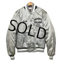 80's【USA製】ビンテージ【Swingster】スウィングスター【シルバー】TRI-CITY MAJORS【中綿入り】【ナイロンジャケット】サテンブルゾン【サイズＭ】 