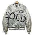 80's【USA製】ビンテージ【Swingster】スウィングスター【シルバー】TRI-CITY MAJORS【中綿入り】【ナイロンジャケット】サテンブルゾン【サイズＭ】 