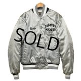 80's【USA製】ビンテージ【Swingster】スウィングスター【シルバー】TRI-CITY MAJORS【中綿入り】【ナイロンジャケット】サテンブルゾン【サイズＭ】 