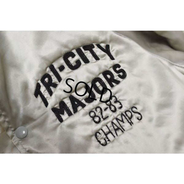 画像3: 80's【USA製】ビンテージ【Swingster】スウィングスター【シルバー】TRI-CITY MAJORS【中綿入り】【ナイロンジャケット】サテンブルゾン【サイズＭ】 