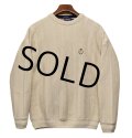 【チャップス】CHAPS【ラルフローレン】 【POLO ralph lauren】【クリーム色】【ヘリンボーン】【ハンドニット】【コットンセーター】 【サイズL】  