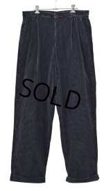 クレイボーン【claiborne】【紺】【２タック】【プリントコーデュロイ】【コーデュロイパンツ】【コーデュロイスラックス】【33R】 