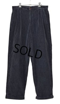 クレイボーン【claiborne】【紺】【２タック】【プリントコーデュロイ】【コーデュロイパンツ】【コーデュロイスラックス】【33R】 