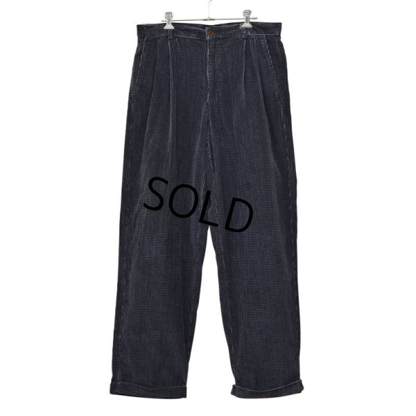 画像1: クレイボーン【claiborne】【紺】【２タック】【プリントコーデュロイ】【コーデュロイパンツ】【コーデュロイスラックス】【33R】 