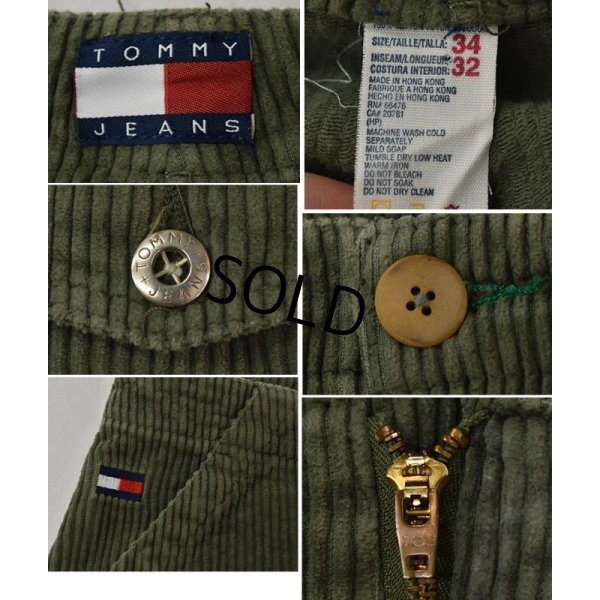 画像2: ビンテージ【トミージーンズ】【TOMMY JEANS】【モスグリーン】【ベイカーパンツ風】【コーデュロイパンツ】【34×32】 