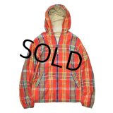 【ビンテージ】【ラルフローレン】POLO RALPH LAUREN【ベージュ×赤茶チェック】【フード付きリバーシブルブルゾン】レディース古着 ボーイズＬ 