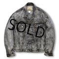 【ビンテージ】【JORDACHE・BASICS】【ケミカルウォッシュ】【ブラック】【Gジャン】デニムジャケット【サイズM】  