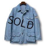 90's【ビンテージ】AE【アメリカンイーグル】【リバーシブルジャケット】【シャンブレー×青チェック柄】【ハンティング風】【リバーシブルコート】 