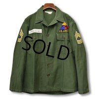 【〜60's】【米軍実物】ビンテージ【U.S.ARMY】【OG107】平ボタン【ユーティリティシャツ】 