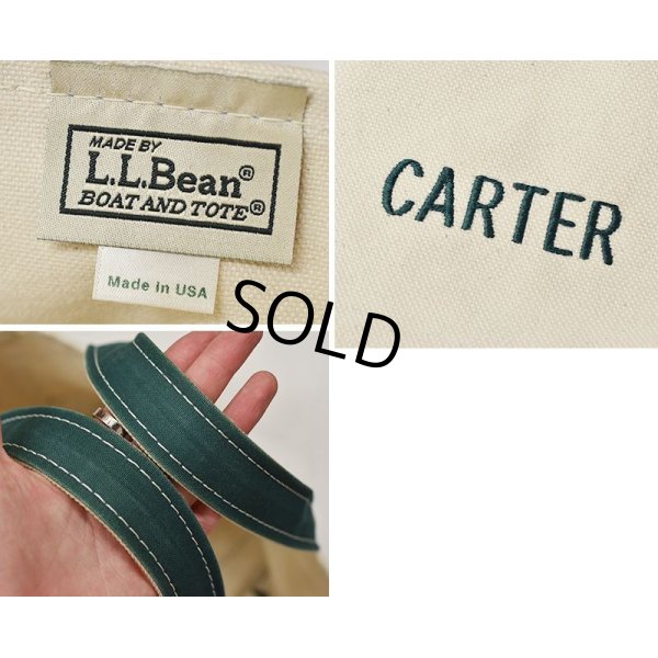 画像2: 【USA製】【ビンテージ】【L.L.bean】白ｘ緑【CARTER】【キャンバス】【トートバッグ】ミニトート 