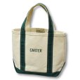 画像1: 【USA製】【ビンテージ】【L.L.bean】白ｘ緑【CARTER】【キャンバス】【トートバッグ】ミニトート<br> (1)